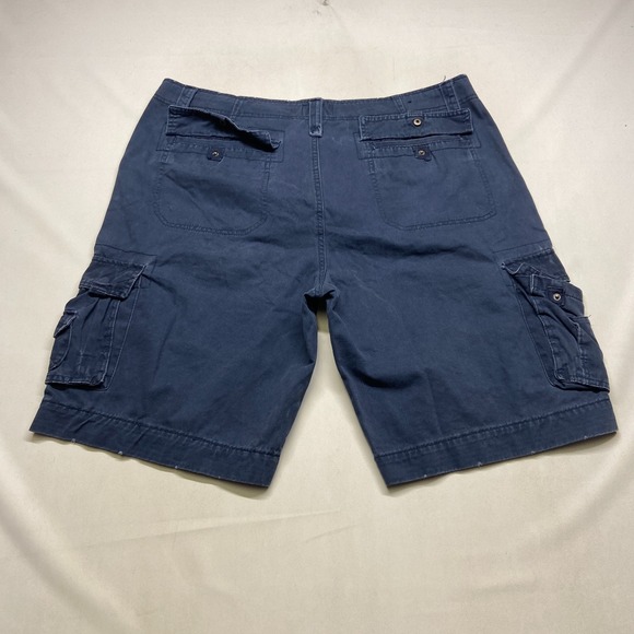 Foot Locker Shorts Mens 36 Navy Blue Denim Cotton Cargo Pockets Casual Outdoor - Picture 12 of 16